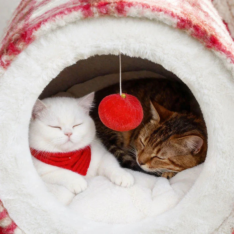 ColorGlow Warm Enclosed Cat Cave Bed