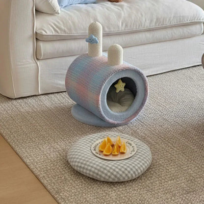 ColorGlow Warm Enclosed Cat Cave Bed