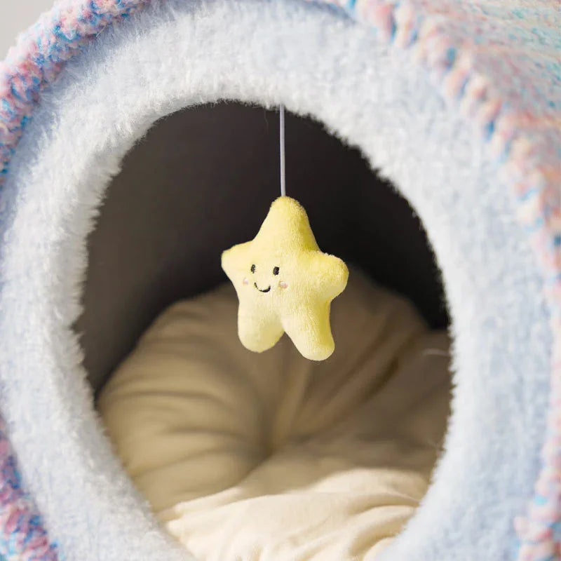 ColorGlow Warm Enclosed Cat Cave Bed