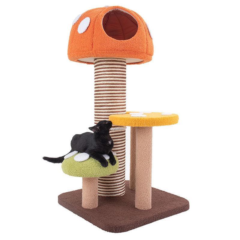 Colorful Mushroom Cat Climbing Tree Tower