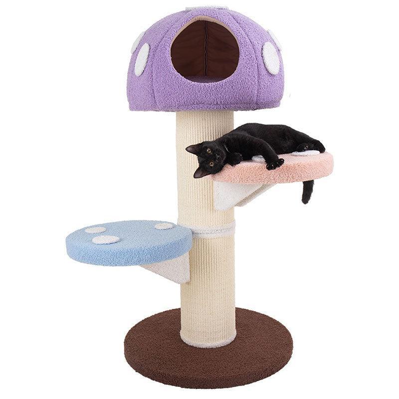 Colorful Mushroom Cat Climbing Tree Tower