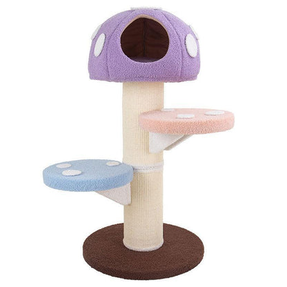 Colorful Mushroom Cat Climbing Tree Tower