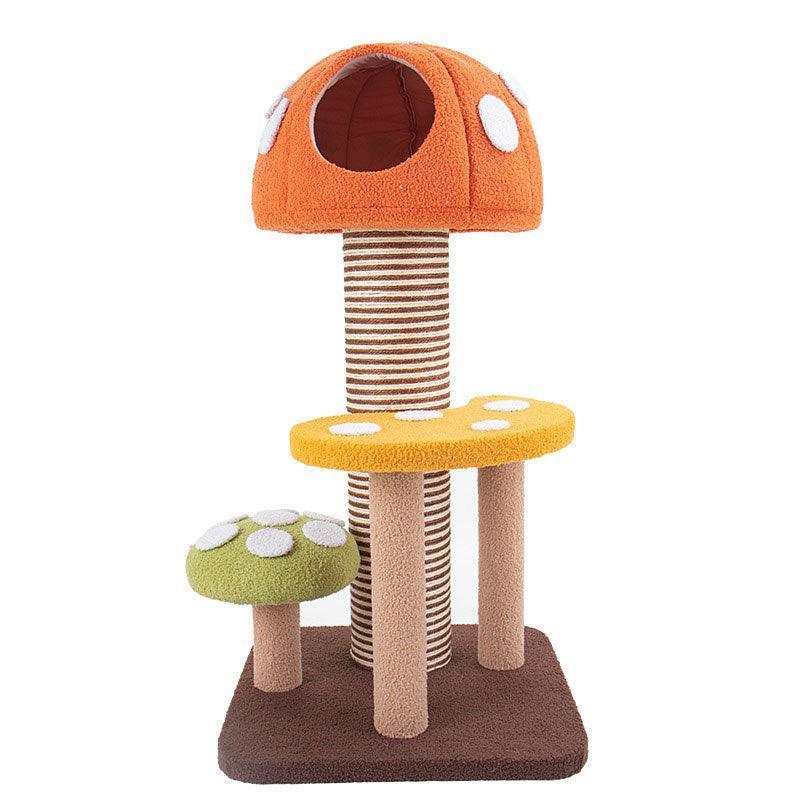 Colorful Mushroom Cat Climbing Tree Tower