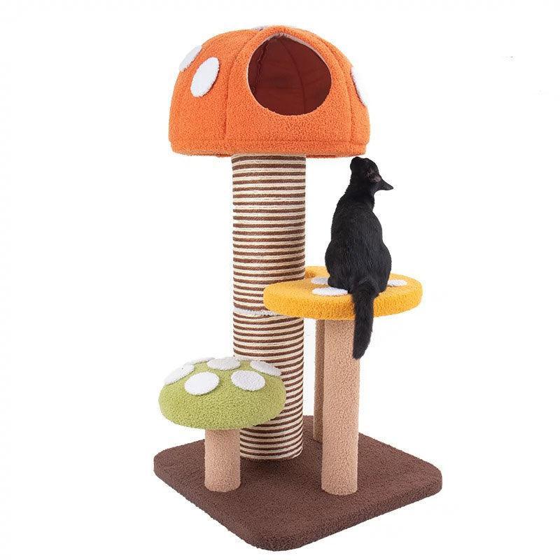 Colorful Mushroom Cat Climbing Tree Tower