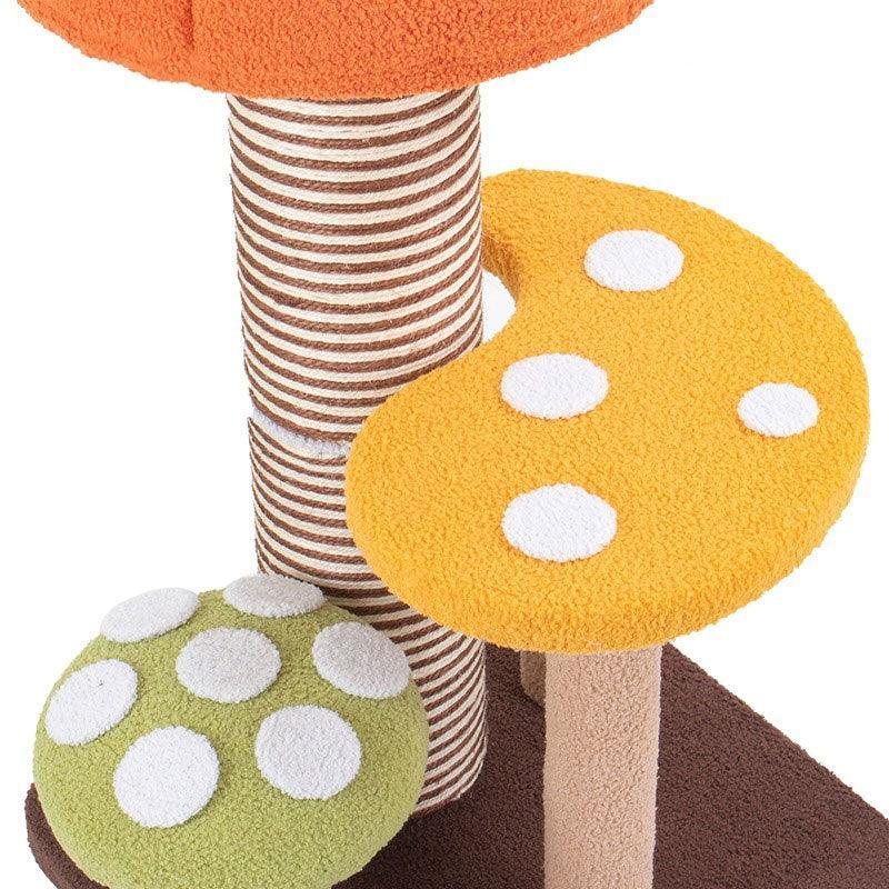 Colorful Mushroom Cat Climbing Tree Tower