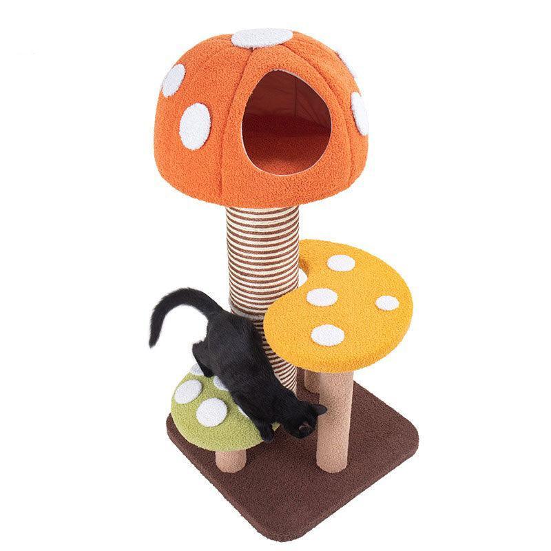 Colorful Mushroom Cat Climbing Tree Tower