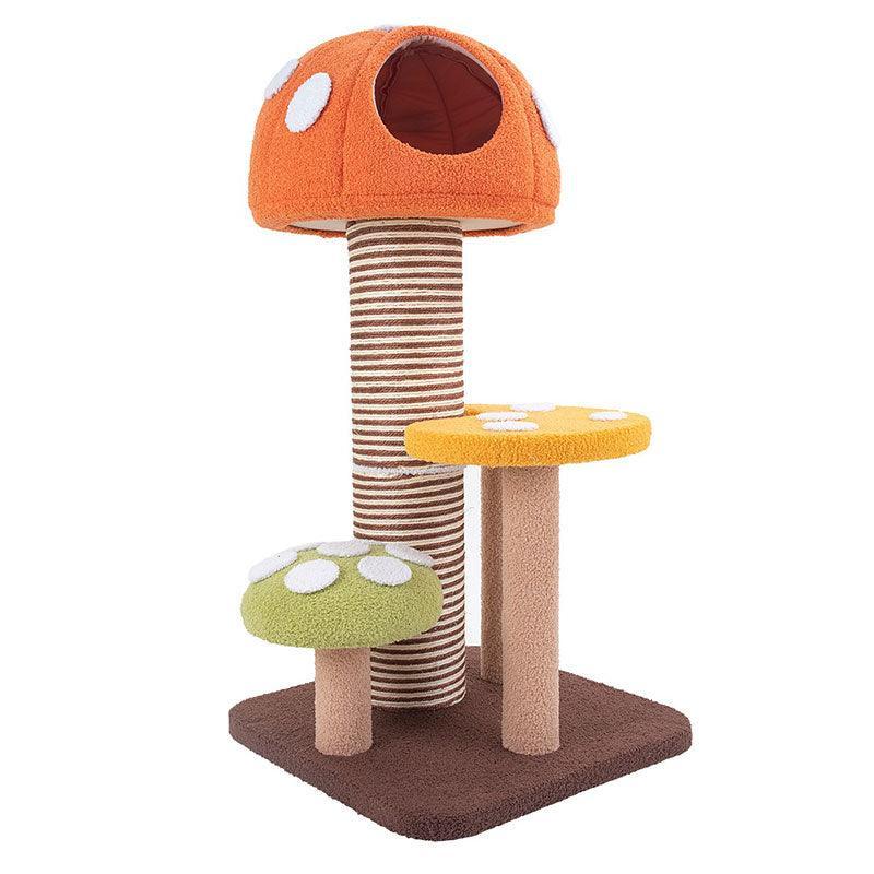 Colorful Mushroom Cat Climbing Tree Tower