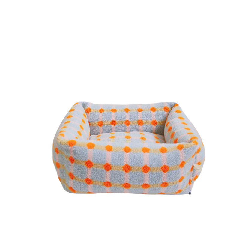 Colorful Plaid Warm Cat Couch Bed