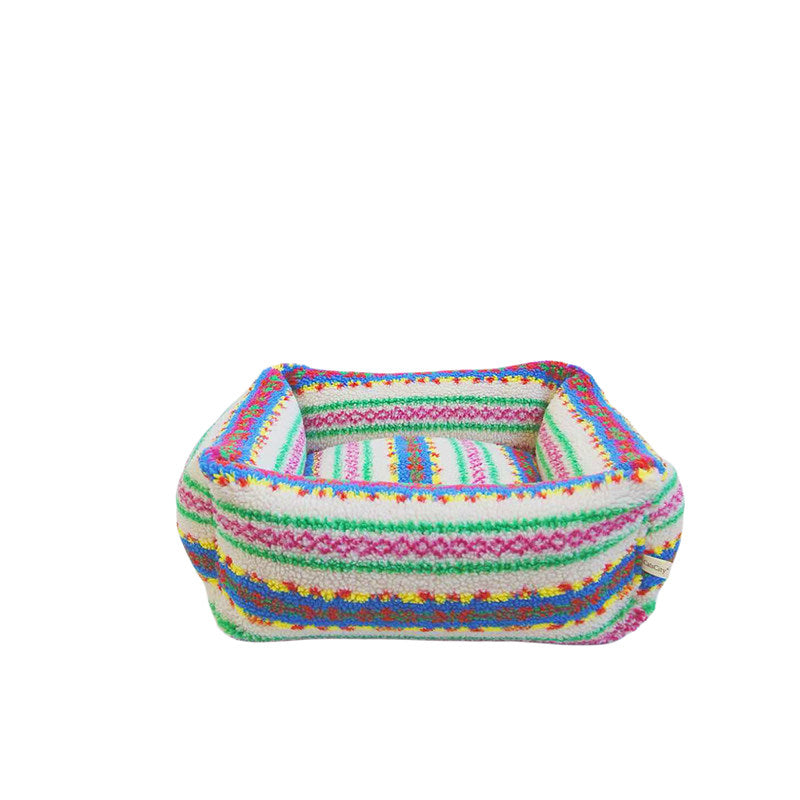 Colorful Plaid Warm Cat Couch Bed
