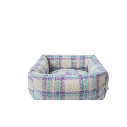 Colorful Plaid Warm Cat Couch Bed