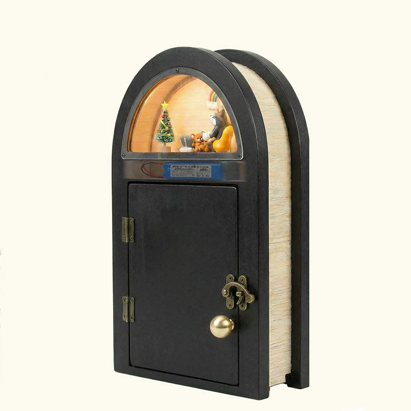 Creative Custom Wooden Cat Door with Light