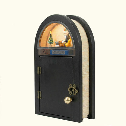 Creative Custom Wooden Cat Door with Light