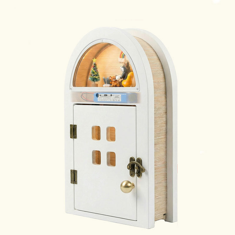 Creative Custom Wooden Cat Door with Light