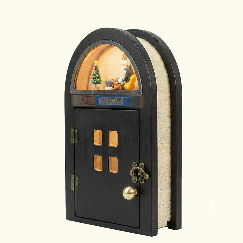 Creative Custom Wooden Cat Door with Light