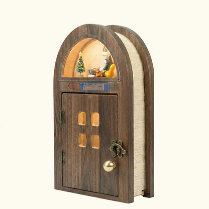 Creative Custom Wooden Cat Door with Light