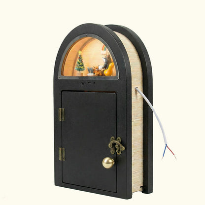 Creative Custom Wooden Cat Door with Light