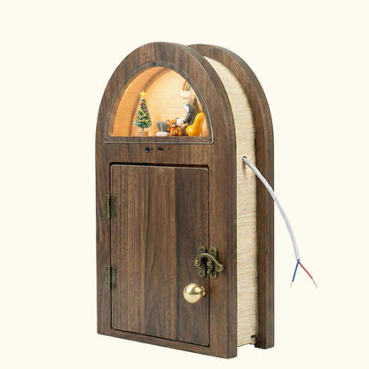 Creative Custom Wooden Cat Door with Light