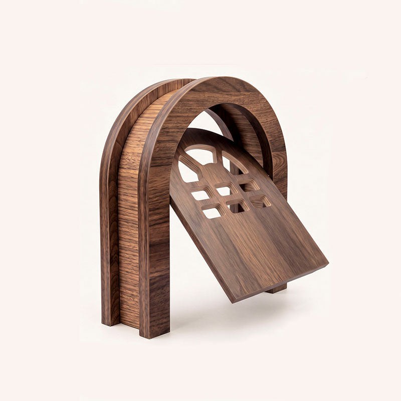 Custom Eucalyptus Plywood Flip-Style Cat Door