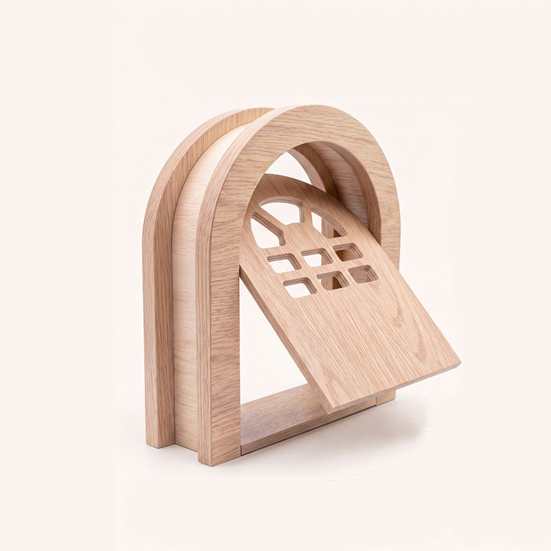 Custom Eucalyptus Plywood Flip-Style Cat Door