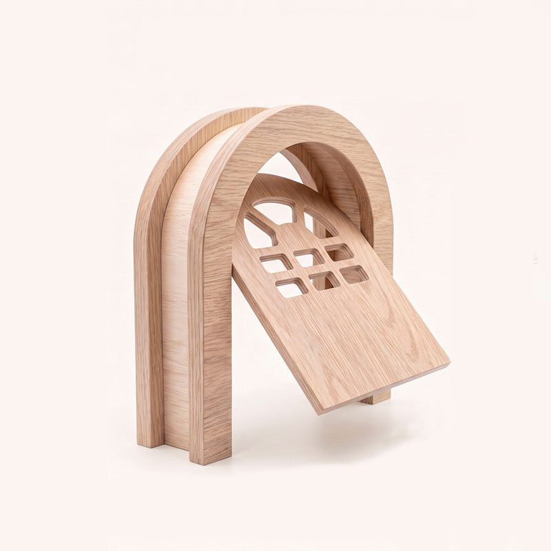 Custom Eucalyptus Plywood Flip-Style Cat Door