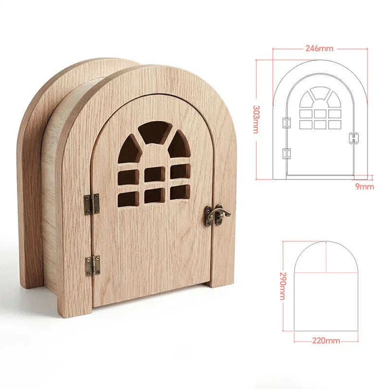 Custom Solid Wood Cat Door for Walls & Doors