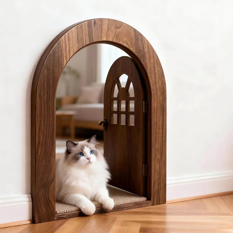 Custom Solid Wood Cat Door for Walls & Doors