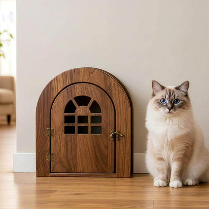 Custom Solid Wood Cat Door for Walls & Doors