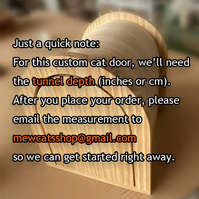 Custom Solid Wood Cat Door for Walls & Doors