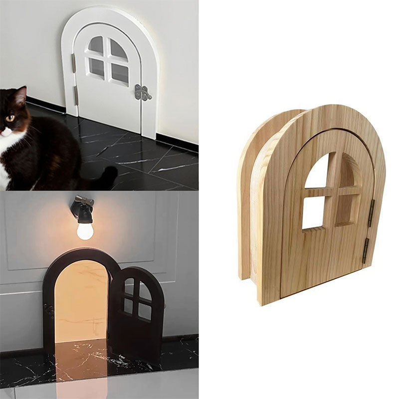 Customized Solid Wood Cat Door with Window