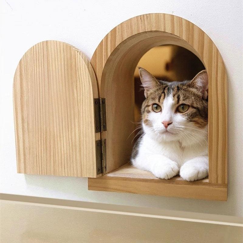 Customized Solid Wood Cat Door with Window