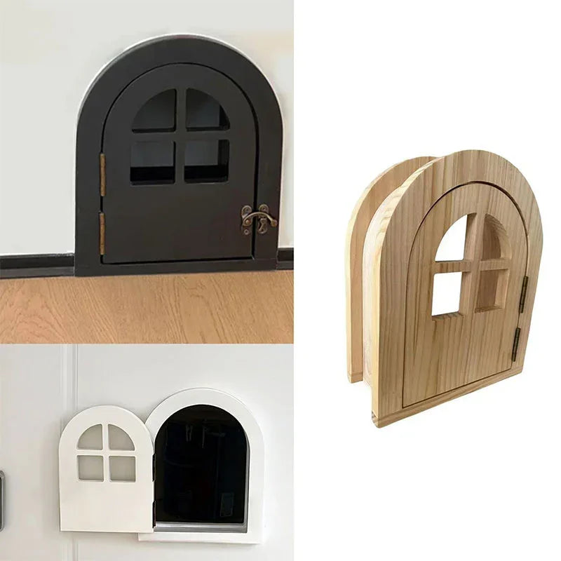 Customized Solid Wood Cat Door with Window – MEWCATS