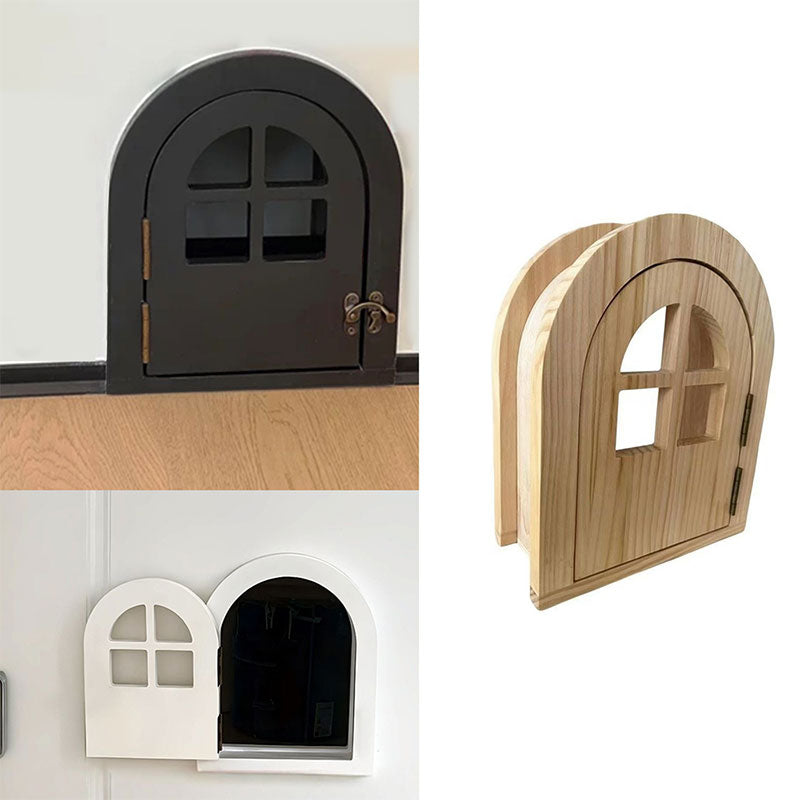 Customized Solid Wood Cat Door with Window
