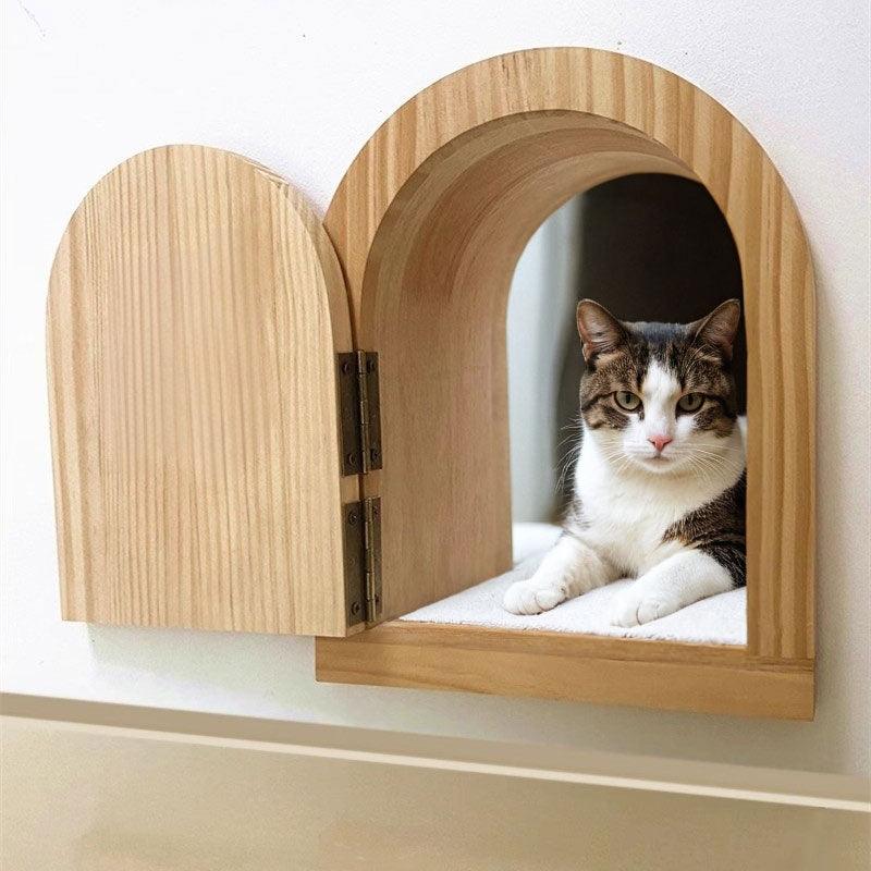 Customized Solid Wood Cat Door with Window