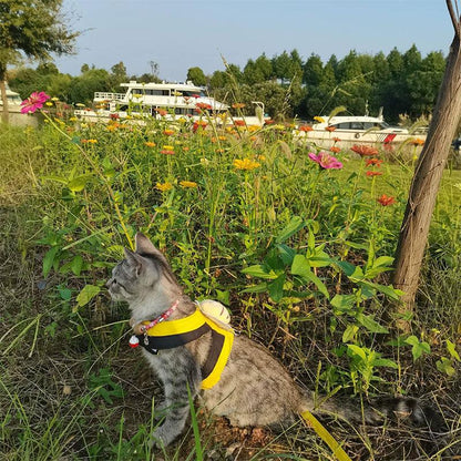 Cute Bee Cat Leash Harness Escape Proof