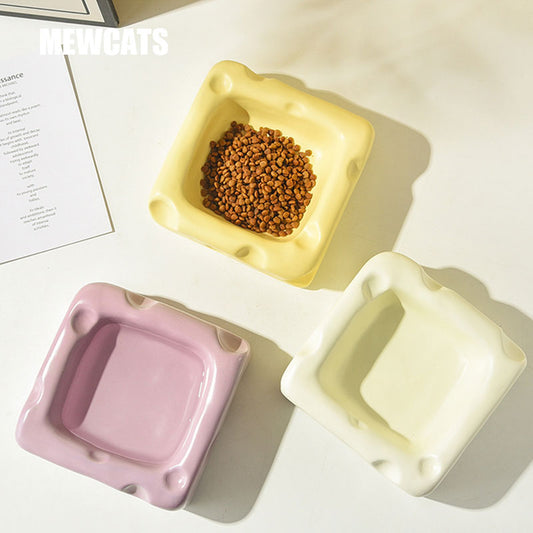 Cute Ceramic Bowl Cheese Cat Food Water Bowl
