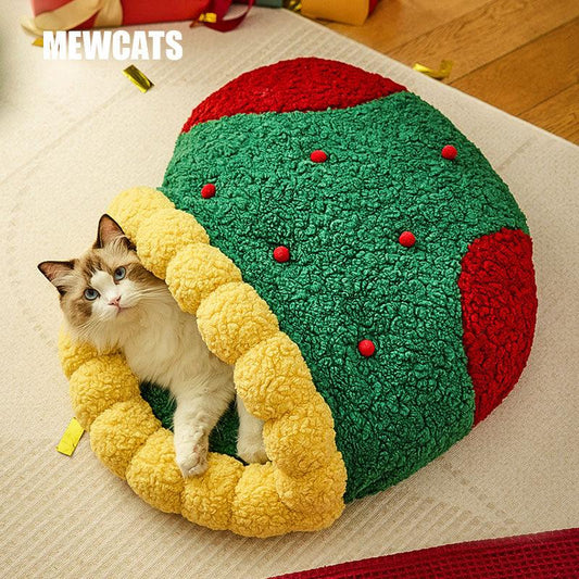 Cute Christmas Gift Warm Cat Bed 