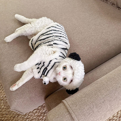 Cute Zebra Stripe Warm Clothes for Hairless Cats
