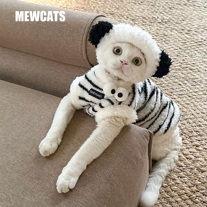 Cute Zebra Stripe Warm Clothes for Hairless Cats