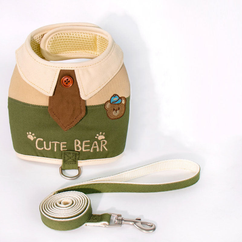 Cute Bear Cat Harness Leash Set Escape Proof