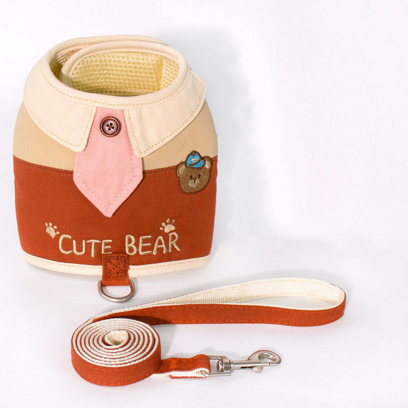 Cute Bear Cat Harness Leash Set Escape Proof