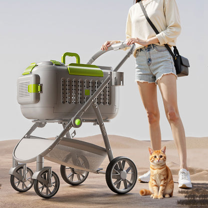 D8 Foldable Box Cat Carrier Stroller with Wheels