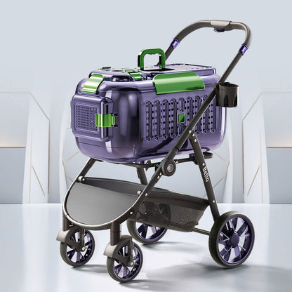 D8 Foldable Box Cat Carrier Stroller with Wheels