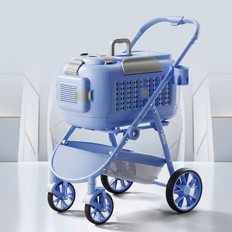 D8 Foldable Box Cat Carrier Stroller with Wheels
