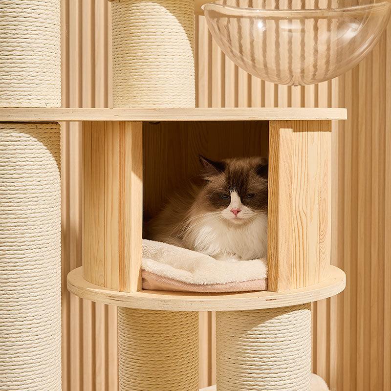 Deluxe Cloud Tower Large Wooden Cat Climbing Tree
