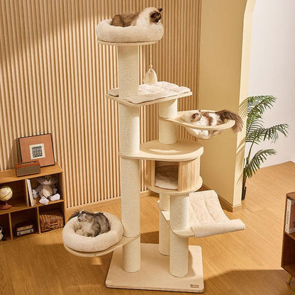 Deluxe Cloud Tower Large Wooden Cat Climbing Tree