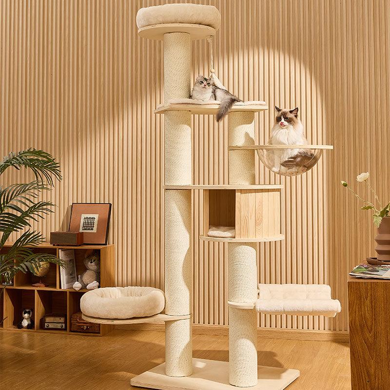 Deluxe Cloud Tower Large Wooden Cat Climbing Tree