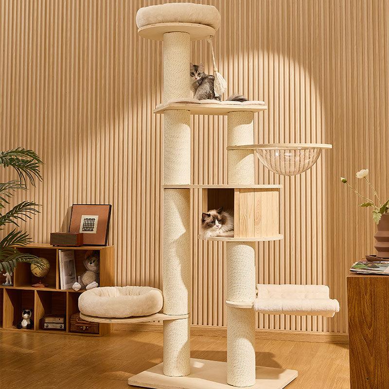 Deluxe Cloud Tower Large Wooden Cat Climbing Tree
