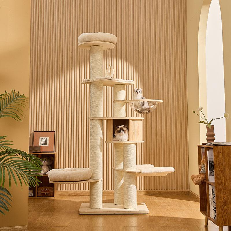 Deluxe Cloud Tower Large Wooden Cat Climbing Tree