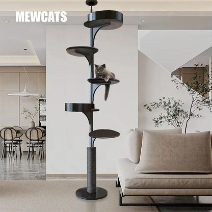 Deluxe Floor to Ceiling Cat Climbing Tree Black