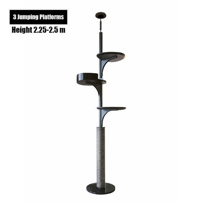 Deluxe Floor to Ceiling Cat Climbing Tree Black